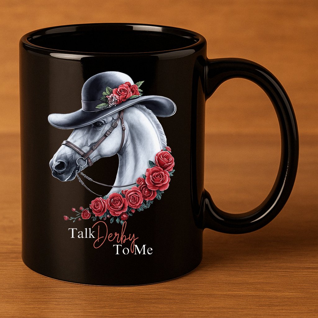 Talk Derby To Me Horse Racing Lover Derby Day 11oz C Handle Ceramic Mug