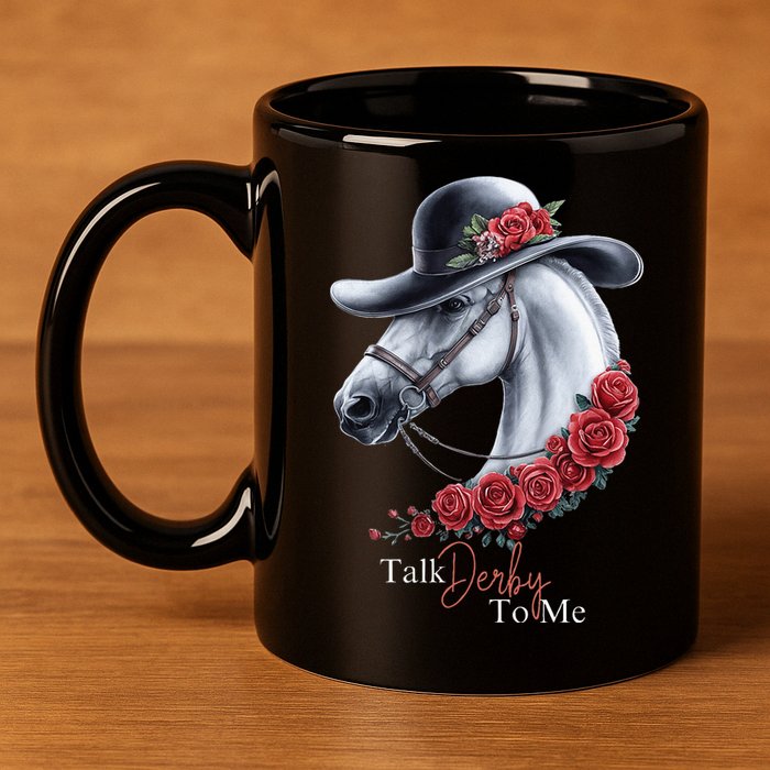 Talk Derby To Me Horse Racing Lover Derby Day 11oz C Handle Ceramic Mug