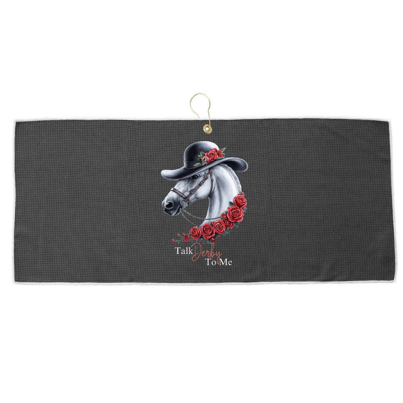Talk Derby To Me Horse Racing Lover Derby Day Large Microfiber Waffle Golf Towel