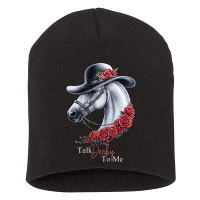 Talk Derby To Me Horse Racing Lover Derby Day Short Acrylic Beanie