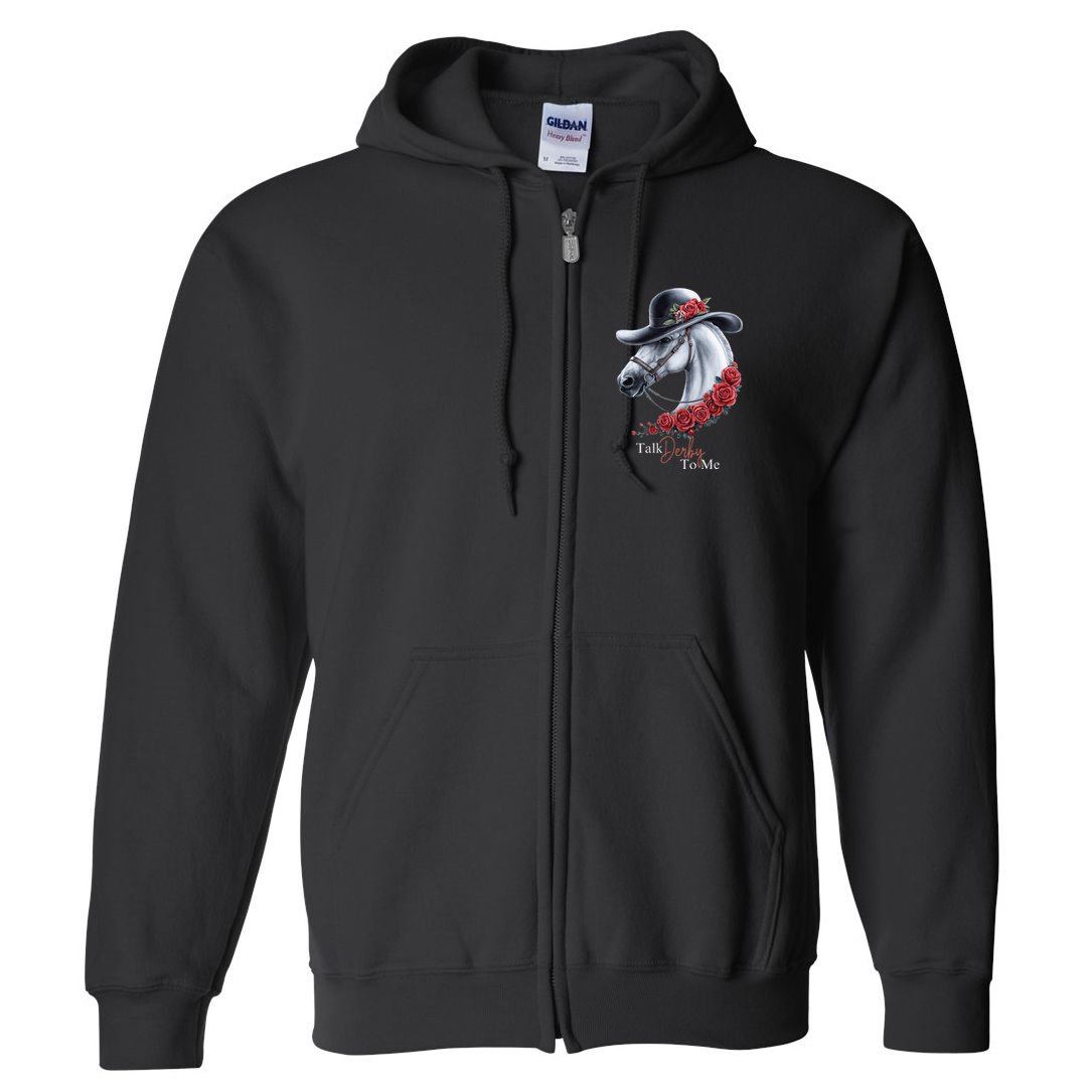 Talk Derby To Me Horse Racing Lover Derby Day Full Zip Hoodie
