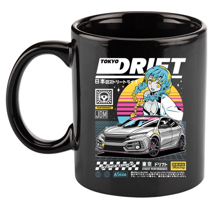 Tokyo Drift 11oz C Handle Ceramic Mug