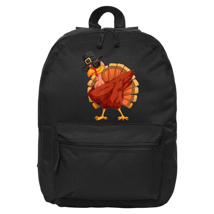 Thanksgiving Dabbing Turkey 16 in Basic Backpack