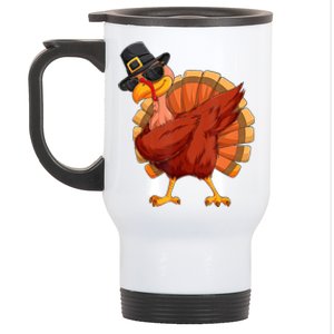 Thanksgiving Dabbing Turkey Stainless Steel Travel Mug