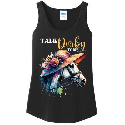 Talk Derby To Me Racing Horse Ladies Essential Tank