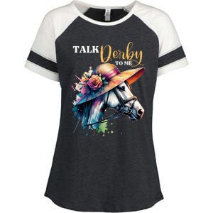 Talk Derby To Me Racing Horse Enza Ladies Jersey Colorblock Tee