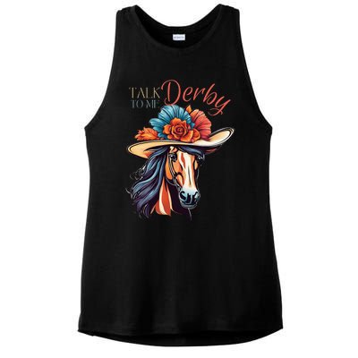 Talk Derby To Me Horse Racing Lover On Derby Day Ladies PosiCharge Tri-Blend Wicking Tank