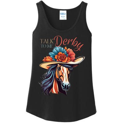 Talk Derby To Me Horse Racing Lover On Derby Day Ladies Essential Tank