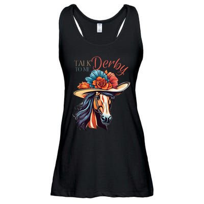 Talk Derby To Me Horse Racing Lover On Derby Day Ladies Essential Flowy Tank