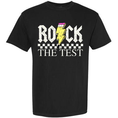 Testing Day Teacher Student Motivational Rock The Test  Garment-Dyed Heavyweight T-Shirt