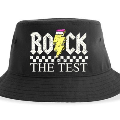Testing Day Teacher Student Motivational Rock The Test  Sustainable Bucket Hat