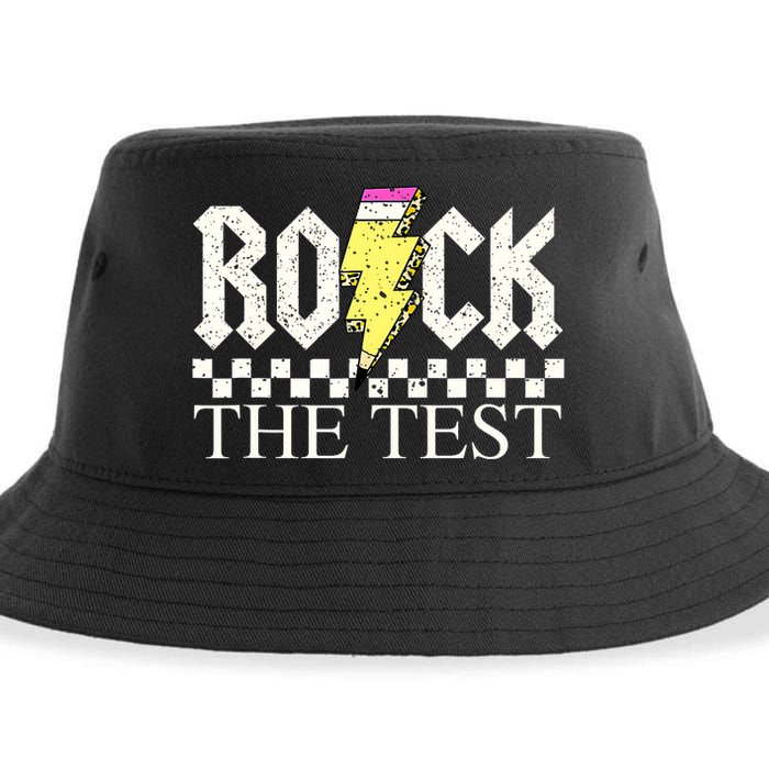 Testing Day Teacher Student Motivational Rock The Test  Sustainable Bucket Hat