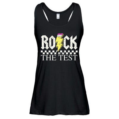 Testing Day Teacher Student Motivational Rock The Test  Ladies Essential Flowy Tank