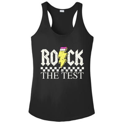 Testing Day Teacher Student Motivational Rock The Test  Ladies PosiCharge Competitor Racerback Tank