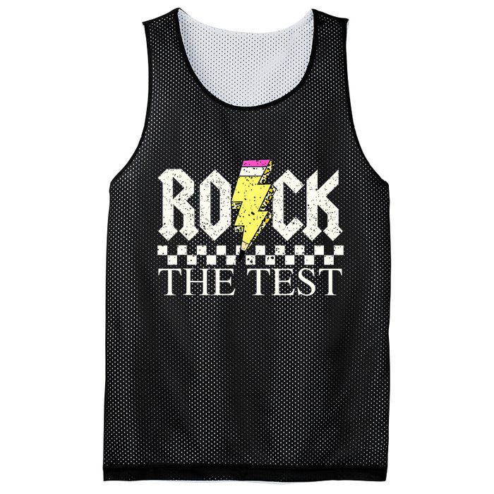 Testing Day Teacher Student Motivational Rock The Test  Mesh Reversible Basketball Jersey Tank