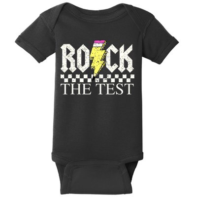 Testing Day Teacher Student Motivational Rock The Test  Baby Bodysuit
