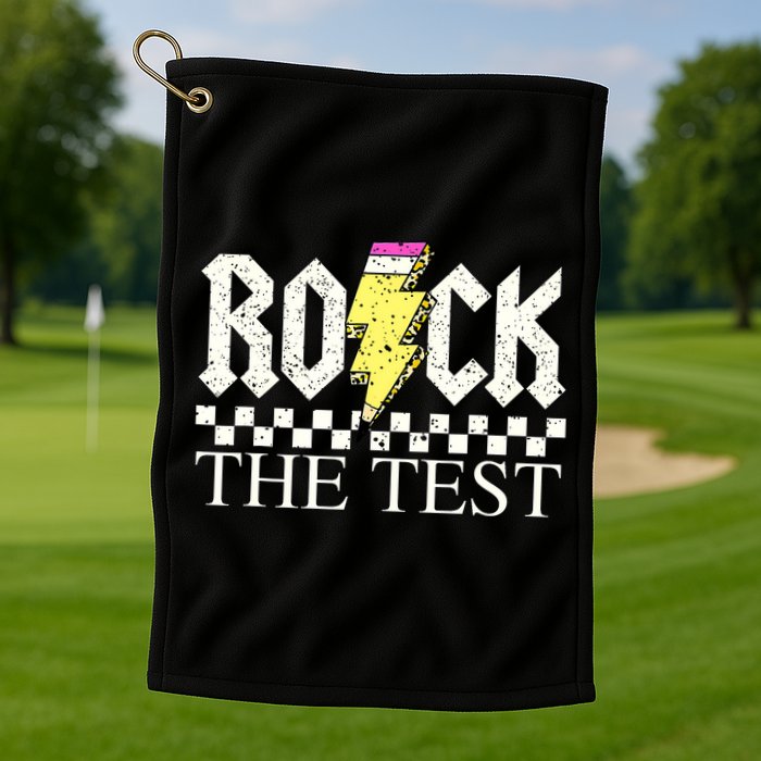 Testing Day Teacher Student Motivational Rock The Test  Golf Towel