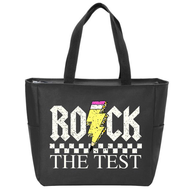 Testing Day Teacher Student Motivational Rock The Test  Zip Tote Bag