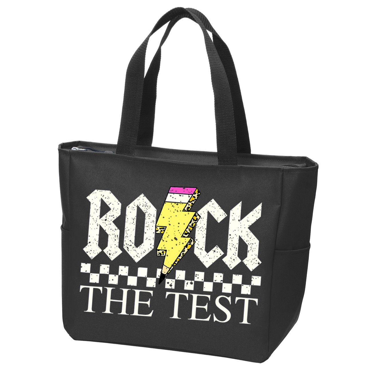 Testing Day Teacher Student Motivational Rock The Test  Zip Tote Bag