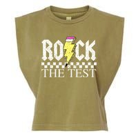 Testing Day Teacher Student Motivational Rock The Test  Garment-Dyed Women's Muscle Tee