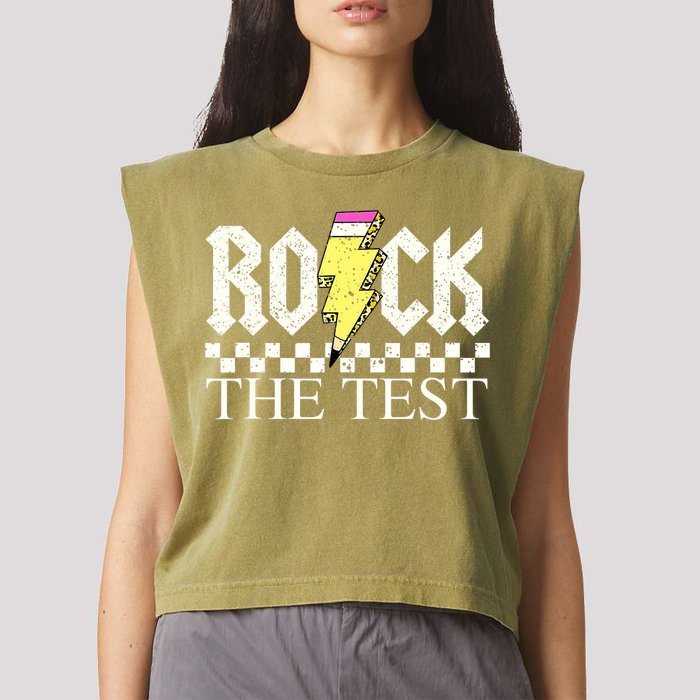 Testing Day Teacher Student Motivational Rock The Test  Garment-Dyed Women's Muscle Tee