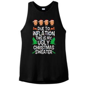 Trump Due To Inflation Ugly Christmas Sweaters Ladies PosiCharge Tri-Blend Wicking Tank