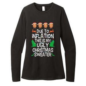 Trump Due To Inflation Ugly Christmas Sweaters Womens CVC Long Sleeve Shirt