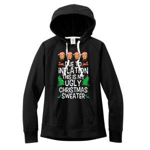 Trump Due To Inflation Ugly Christmas Sweaters Women's Fleece Hoodie