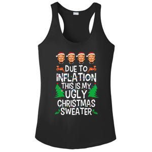 Trump Due To Inflation Ugly Christmas Sweaters Ladies PosiCharge Competitor Racerback Tank