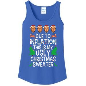 Trump Due To Inflation Ugly Christmas Sweaters Ladies Essential Tank