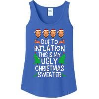 Trump Due To Inflation Ugly Christmas Sweaters Ladies Essential Tank