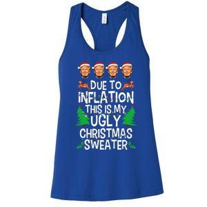 Trump Due To Inflation Ugly Christmas Sweaters Women's Racerback Tank