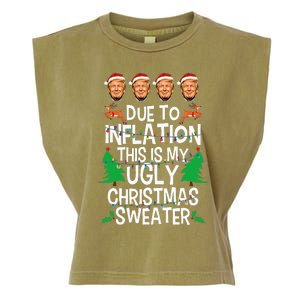 Trump Due To Inflation Ugly Christmas Sweaters Garment-Dyed Women's Muscle Tee