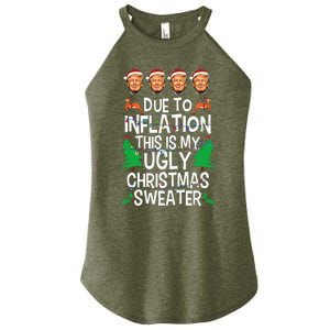 Trump Due To Inflation Ugly Christmas Sweaters Women's Perfect Tri Rocker Tank