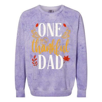 Thankful Dad Thanksgiving Day Family Matching Colorblast Crewneck Sweatshirt