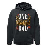 Thankful Dad Thanksgiving Day Family Matching Performance Fleece Hoodie