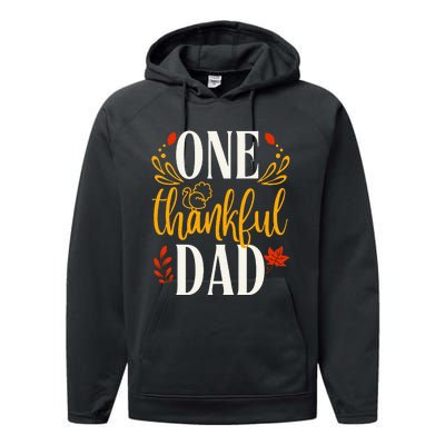 Thankful Dad Thanksgiving Day Family Matching Performance Fleece Hoodie