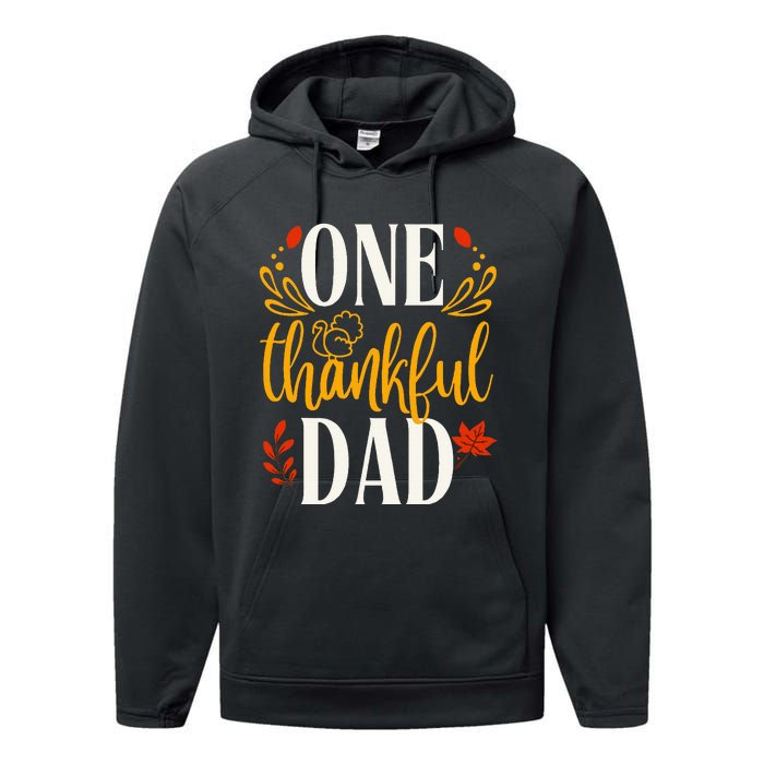 Thankful Dad Thanksgiving Day Family Matching Performance Fleece Hoodie