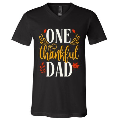 Thankful Dad Thanksgiving Day Family Matching V-Neck T-Shirt