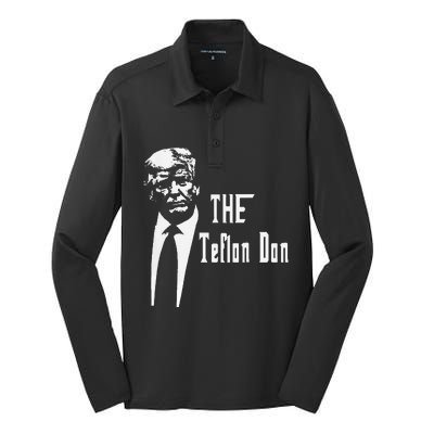 Teflon Don Trump Funny Silk Touch Performance Long Sleeve Polo