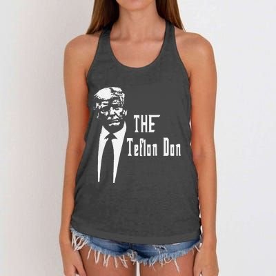 Teflon Don Trump Funny Women's Knotted Racerback Tank