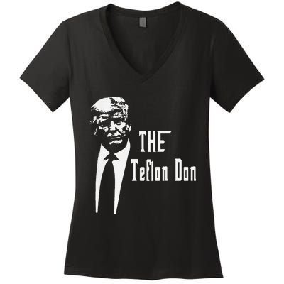 Teflon Don Trump Funny Women's V-Neck T-Shirt