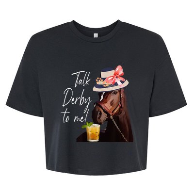 Talk Derby To Me Horse Bella+Canvas Jersey Crop Tee