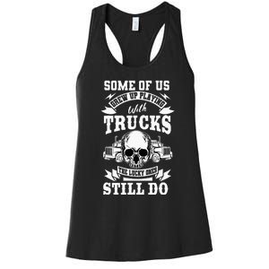 Truck Driver Trucker Vehicle LGV Truckie Driving Teamster Women's Racerback Tank