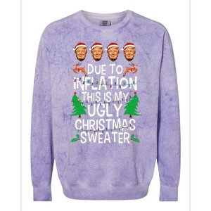 Trump Due To Inflation Ugly Christmas Colorblast Crewneck Sweatshirt