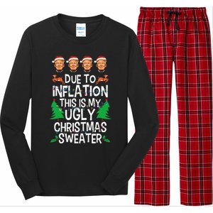 Trump Due To Inflation Ugly Christmas Long Sleeve Pajama Set