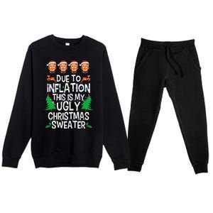 Trump Due To Inflation Ugly Christmas Premium Crewneck Sweatsuit Set