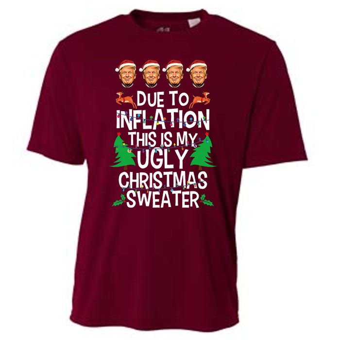 Trump Due To Inflation Ugly Christmas Cooling Performance Crew T-Shirt