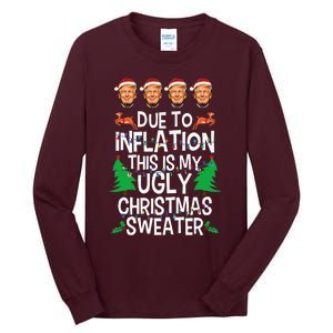 Trump Due To Inflation Ugly Christmas Tall Long Sleeve T-Shirt