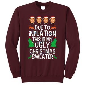 Trump Due To Inflation Ugly Christmas Tall Sweatshirt